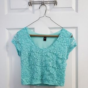 Lace Mint Green Crop Top